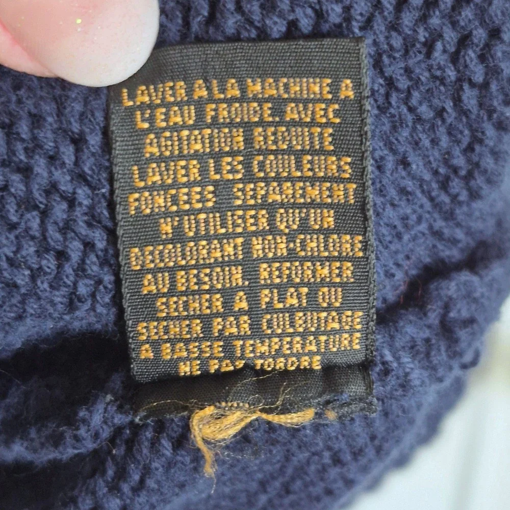 Vintage Eddie Bauer navy blue heavyweight cotton sweater mens large